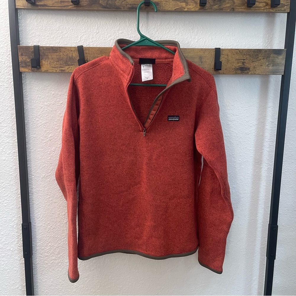 Patagonia Orange Zip Up Sweater
